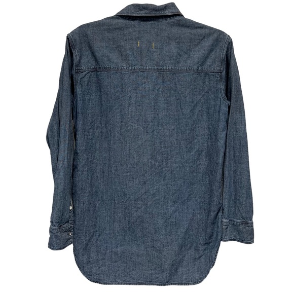 MADEWELL 100% cotton Lightweight Denim Button Down Long Sleeve Shirt XS - Picture 2 of 9